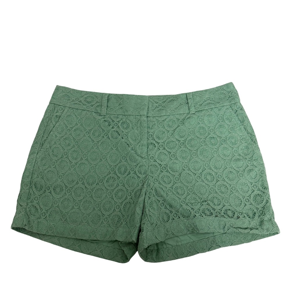 Loft Outlet Green Lace Shorts Womens Size 8 Floral Medallion Boho Summer Chic